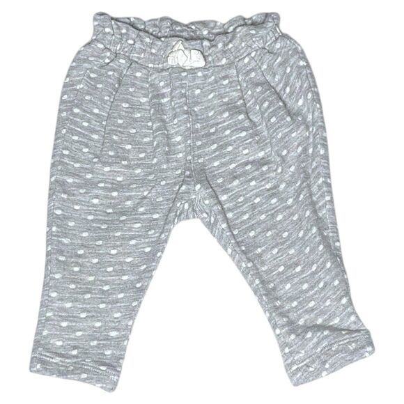 Baby Gap Girls Grey White Polka Dot Ruffle Waistband Sweatpants Size 3-6 Months - Picture 1 of 5